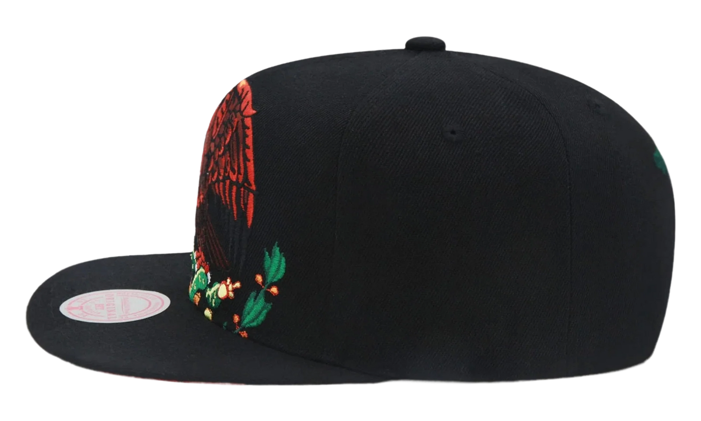 Branded Cropped Eagle Snapback Cap "Mexican Flag - Black" 6HSSTD17420 MNNBLCK