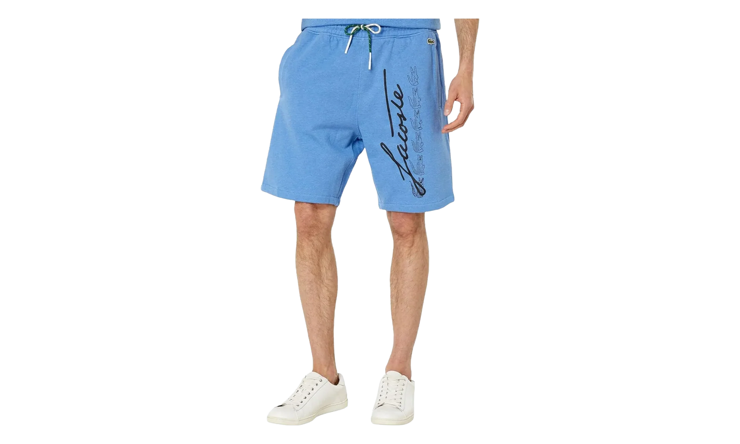 Signature Print Cotton Fleece Shorts "Blue Chine / Black" GH2640 HG3