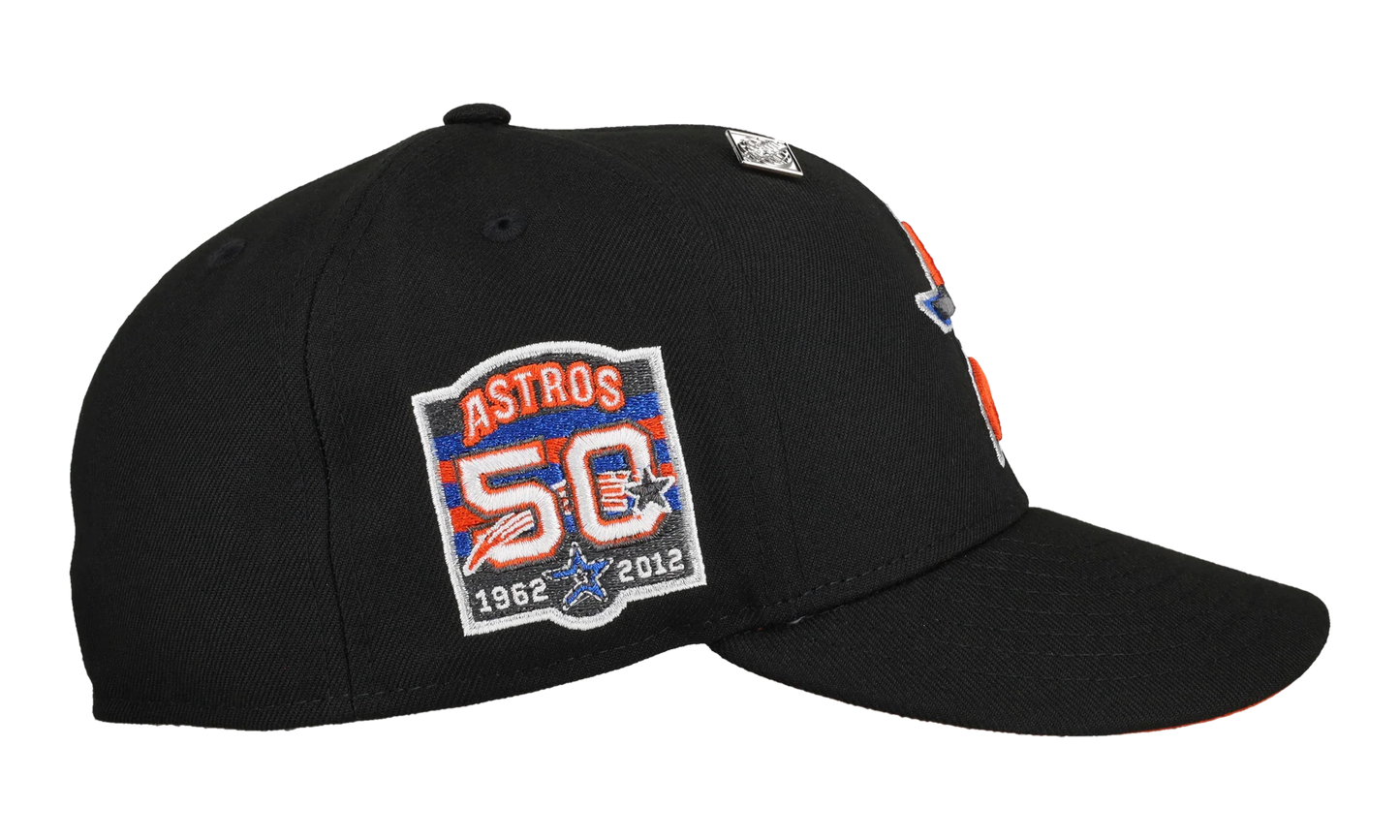 59FIFTY Houston Anniversary 50th Anniversary "3 Tier" Fitted Hat "Black / Orange" 123451297745