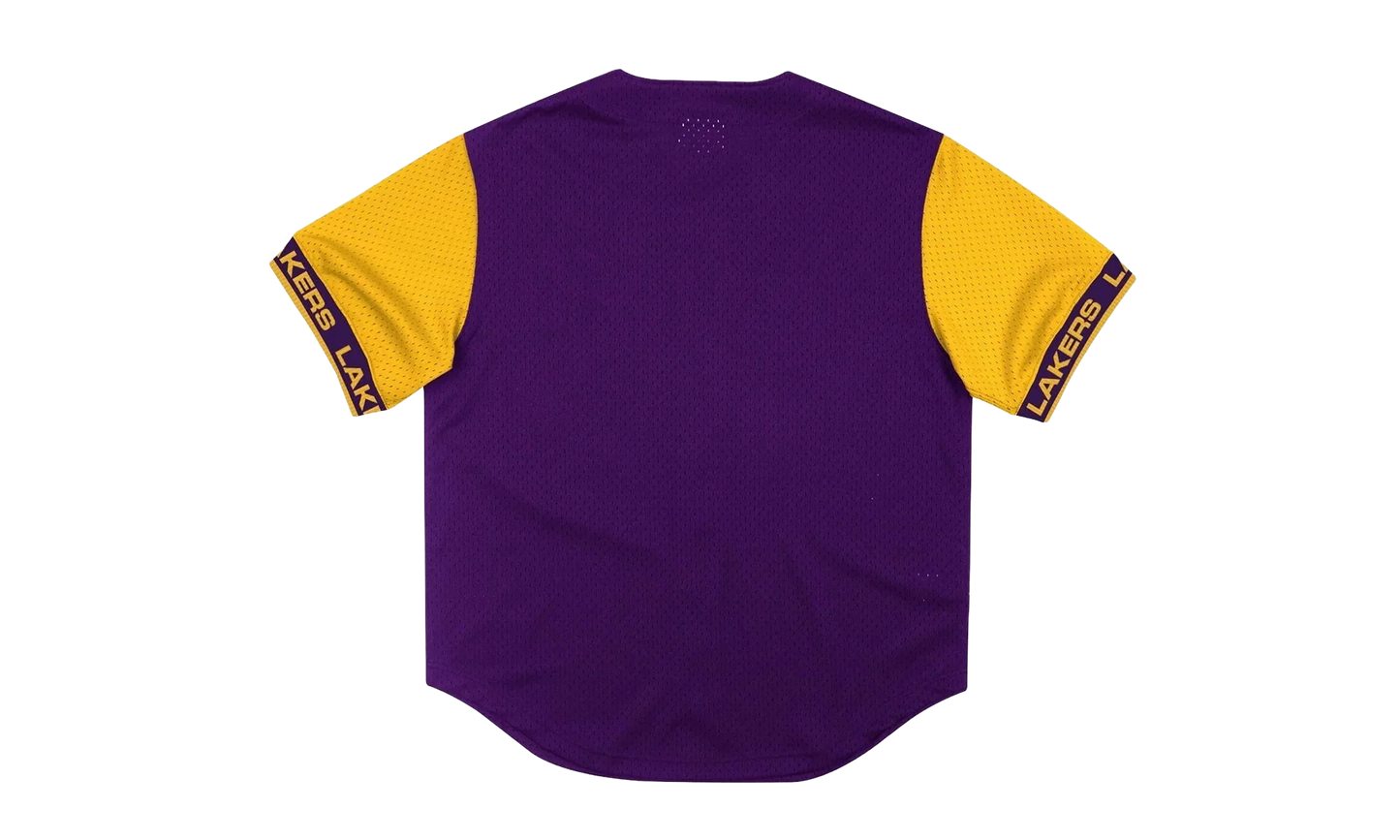 NBA Pure Shooter Mesh Button Front Shirt "Los Angeles Lakers - Purple" MSBFAJ19017 LALPURP