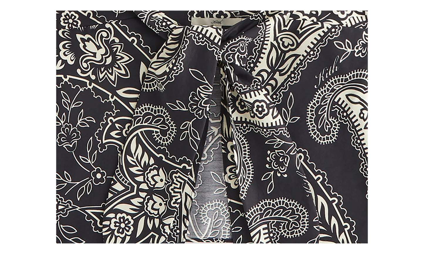 Luna Paisley Tie Front Cami Top WMNS "Black" KITH123