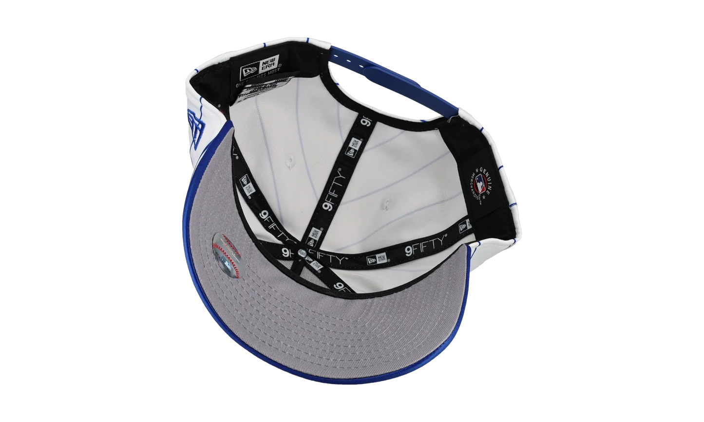 9FIFTY New York Mets Pinwheel A Frame Snapback Hat "White / Royal Blue" NE210
