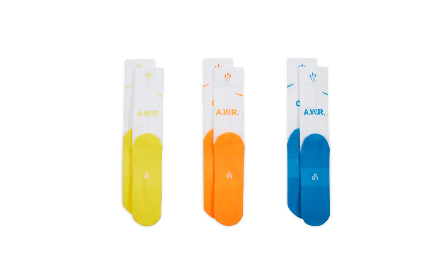 RUNNING CREW SOCKS 3-PACK "White / Blue / Yellow / Orange" DD9240 910