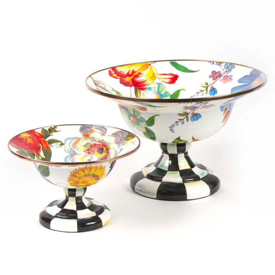 Flower Market Small Compote - White