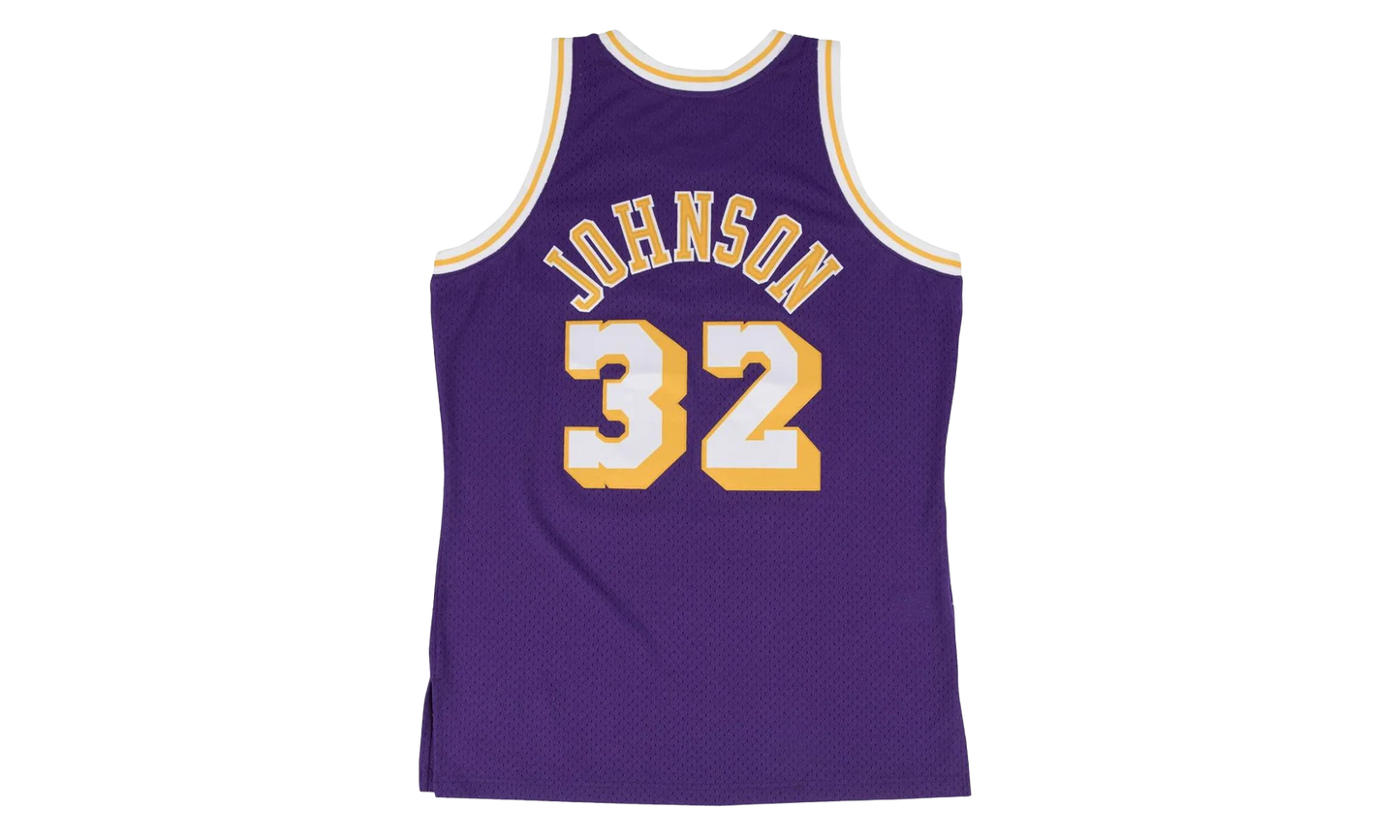 NBA Magic Johnson Swingman Road Jersey "1984 Los Angeles Lakers - Purple" SMJYGS18176 LALPURP84EJH
