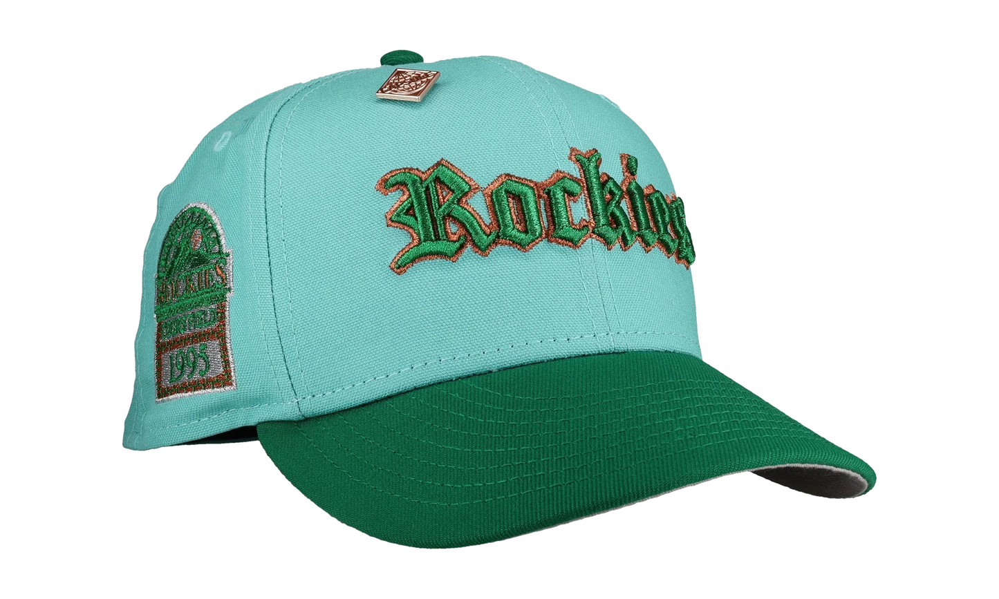 59FIFTY Colorado Rockies Old English Script Fitted Hat "Teal / Green" NE104