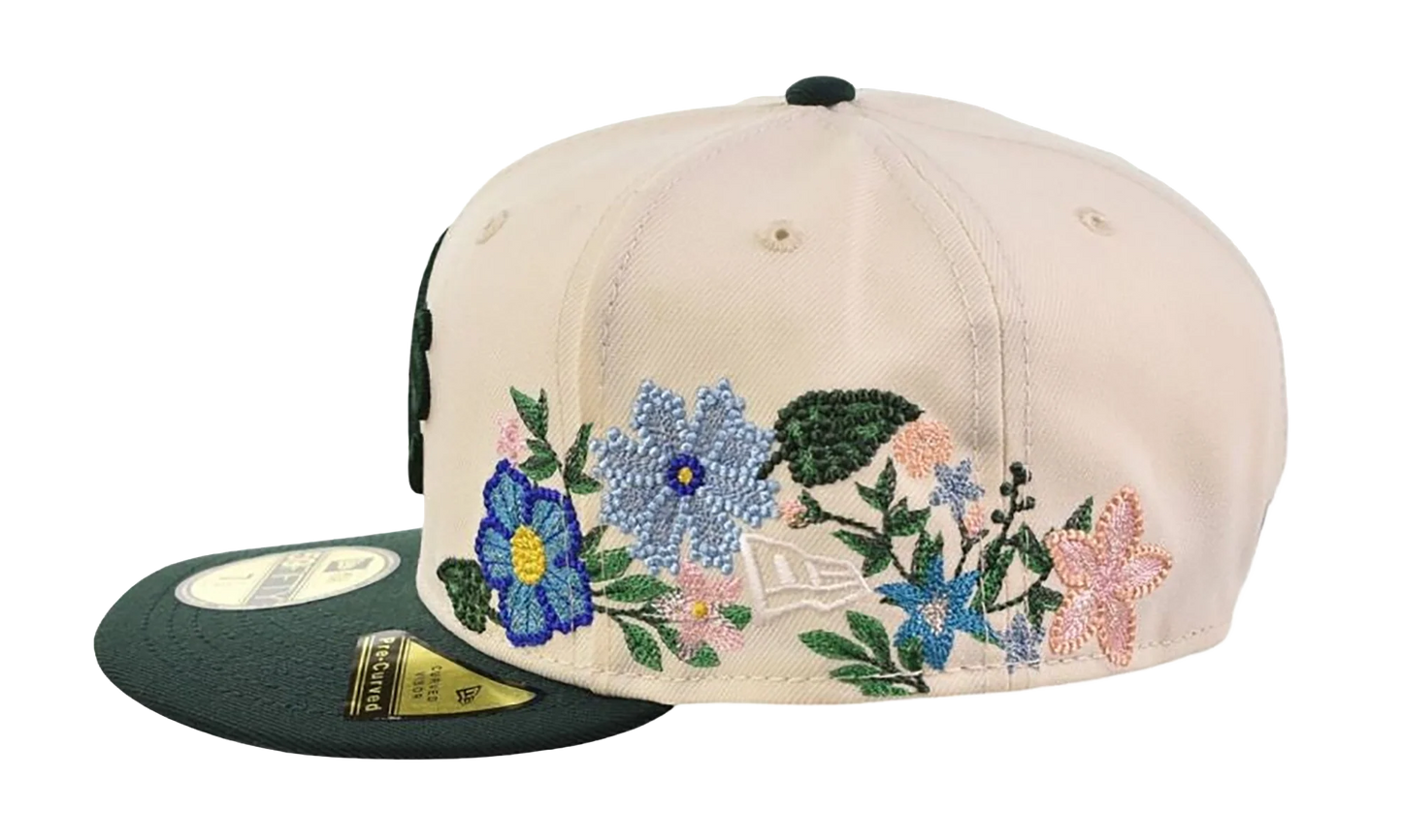 59FIFTY Oakland Athletics Tonal Florals Fitted Hat "Chrome White" 60668973