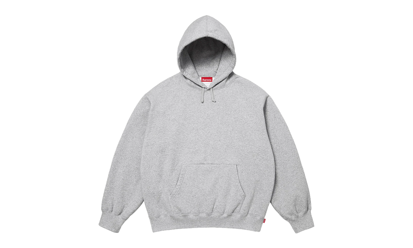 Satin Appliqué Hooded Sweatshirt "SS26 - Grey" SU27498