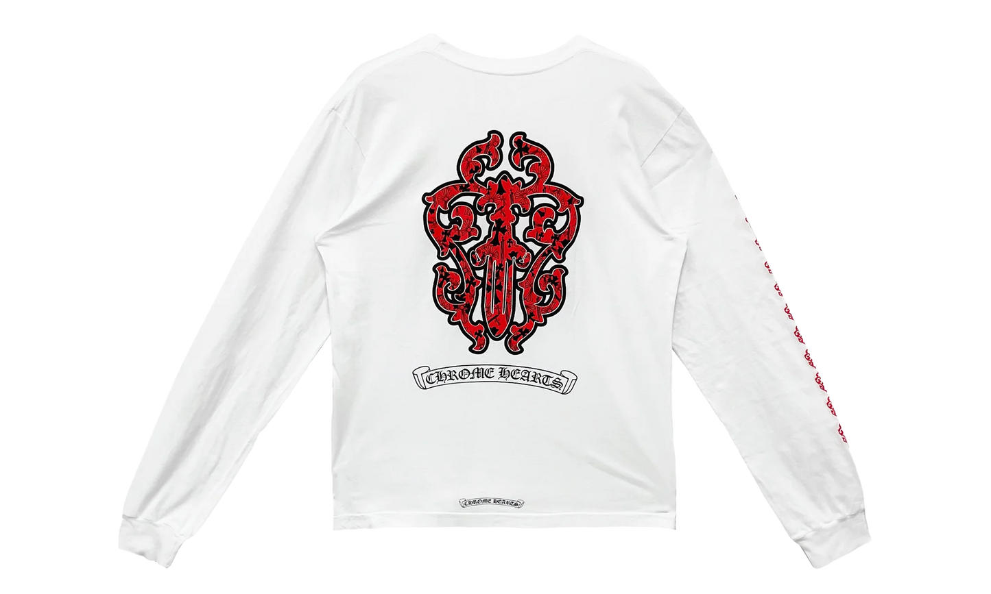 Red Dagger Long Sleeve T-Shirt "White" CHRM0738