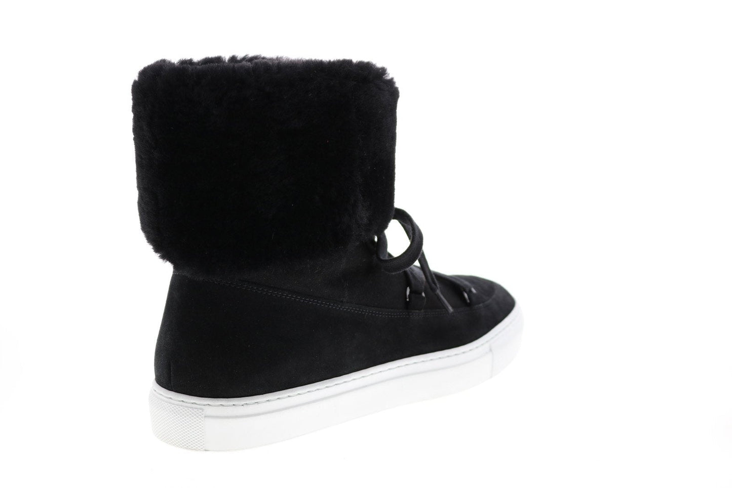 Aquatalia Valarie Suede Shearling Womens Black Suede Zip Laced Boots