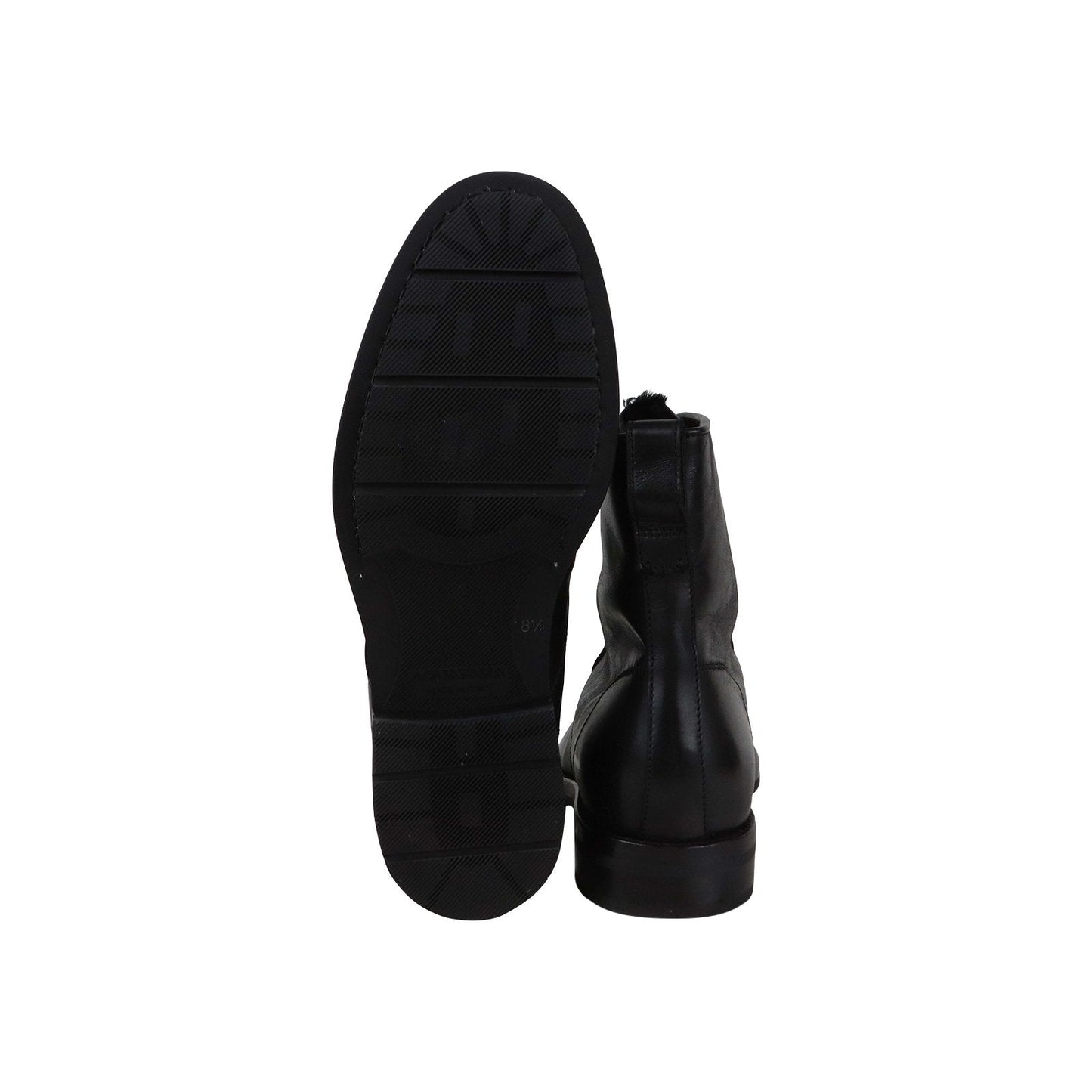Aquatalia Odell Waxy Pul Up Sherling 34M0083 Mens Black Casual Dress Boots