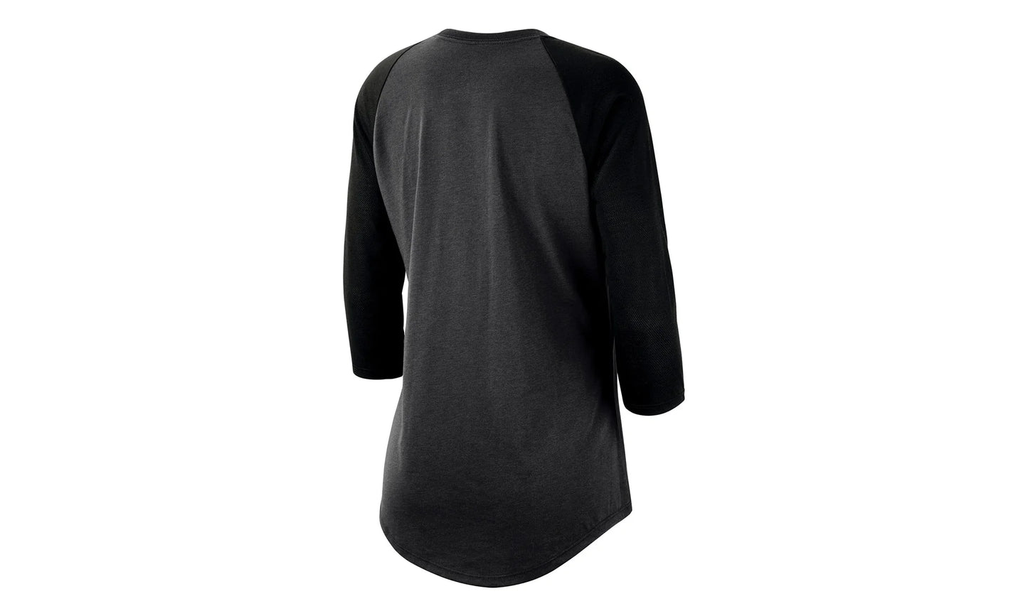 NBA GS Warriors Wordmark 3/4‑Sleeve Raglan WMNS "Charcoal Black" AQ6085 060
