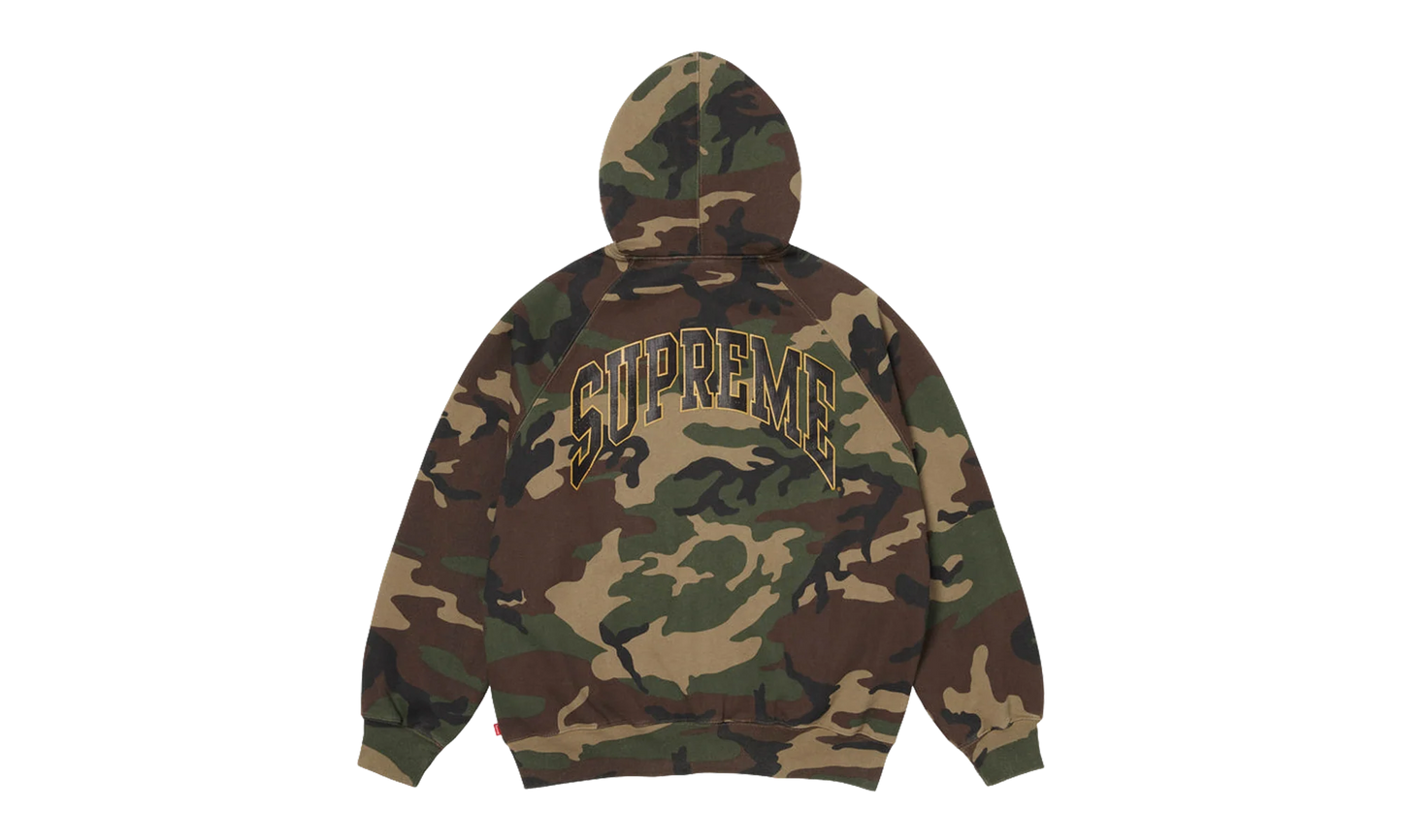 Cracked Raglan Zip Up Hooded Sweatshirt "SS26 - Woodland Camo" SU27507