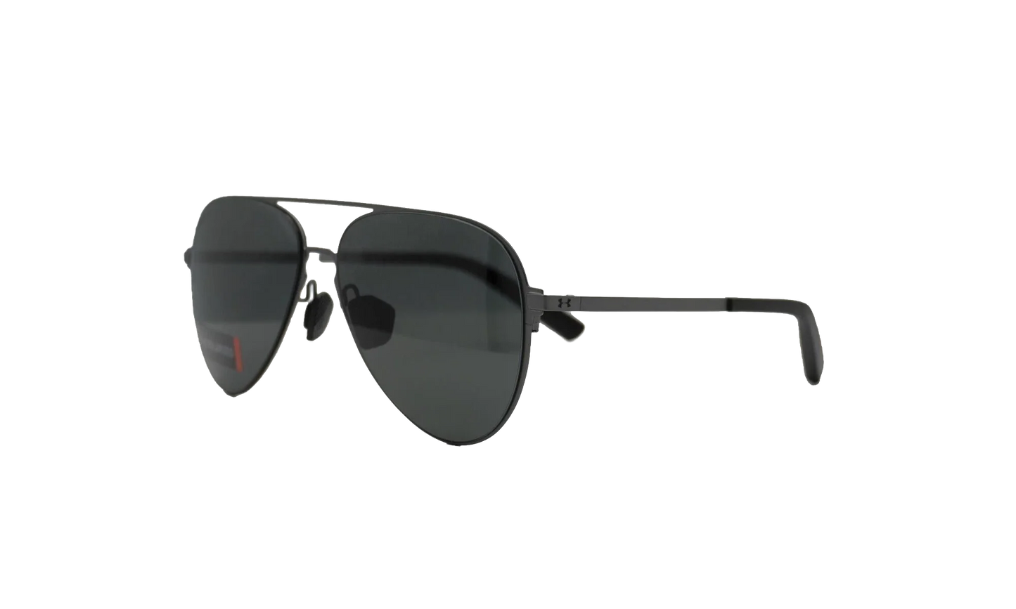 Litewire Aviator Sunglasses "Gray Polarized - Satin Gunmetal / Black Rubber" 8640136 310108