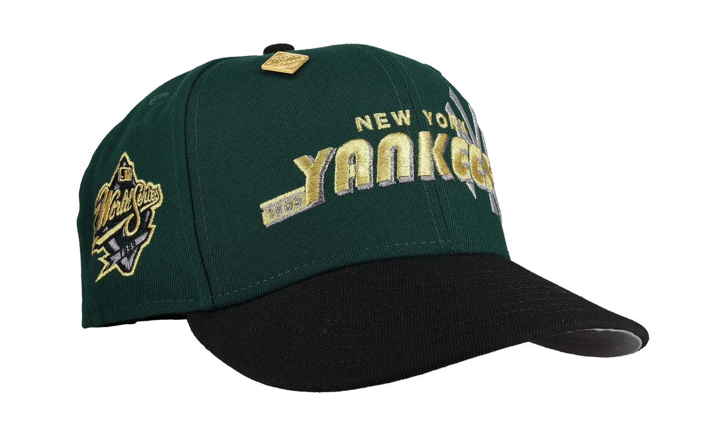 59FIFTY New York Yankees 1999 World Series Script Fitted Hat "Green / Gold" NE251