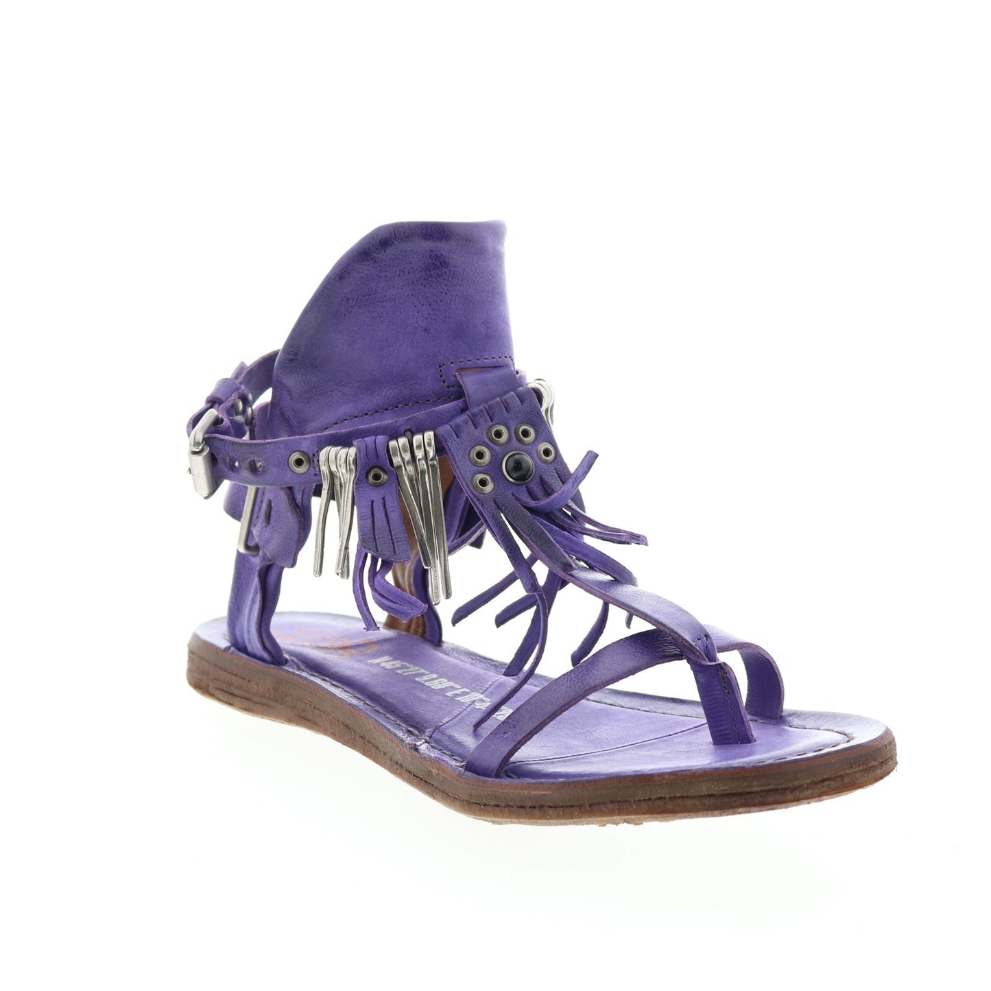 Rowan 534010-1105 Womens Purple Leather Strap Sandals Shoes