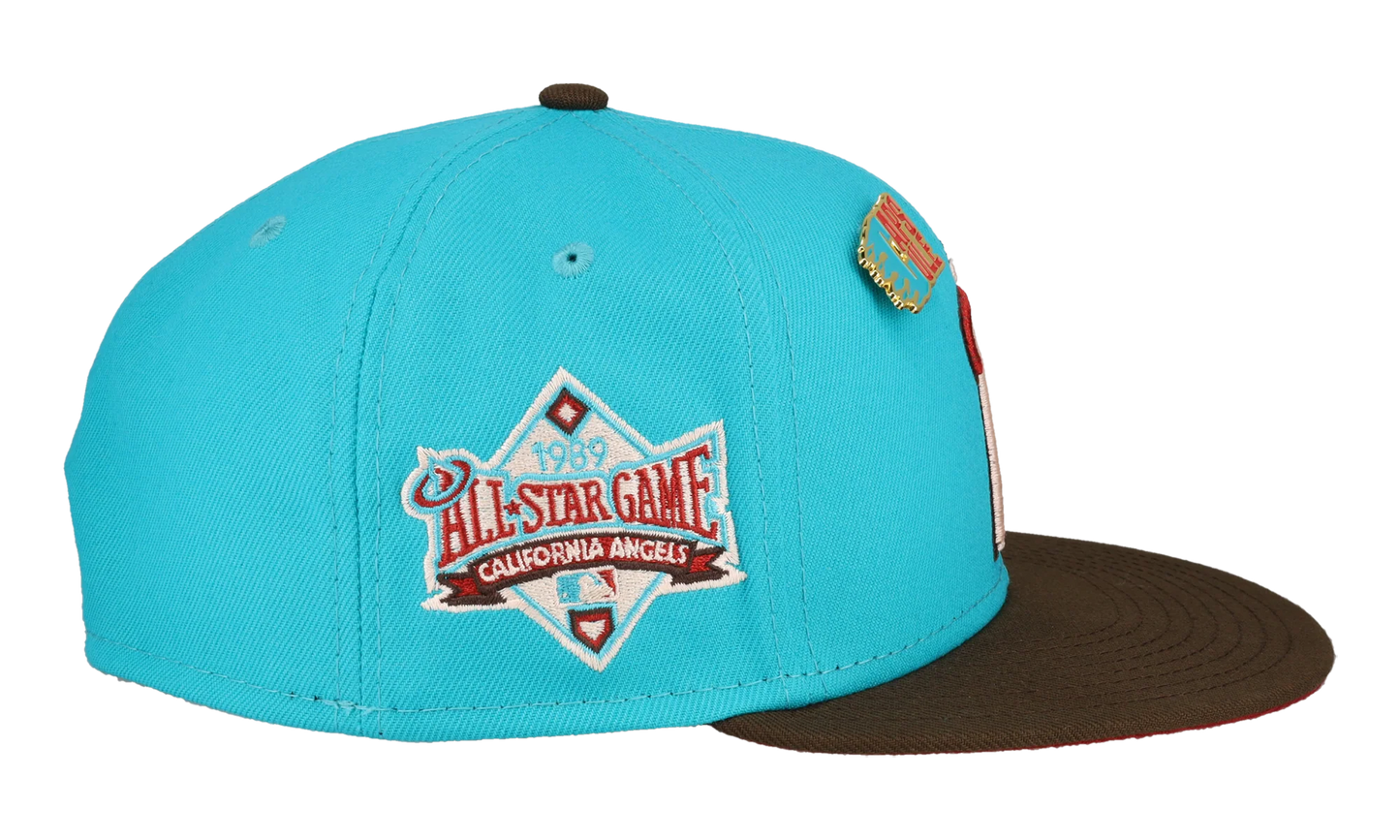 59FIFTY California Angels 1989 All Star Game Fitted Hat "Nitro Teal / Brown" 123451291272