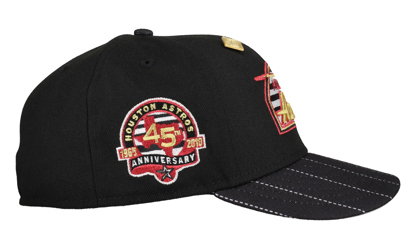 59FIFTY Houston Astros Pin Stripe 45th Anniversary Fitted Hat "Black / Metallic" 123451298022