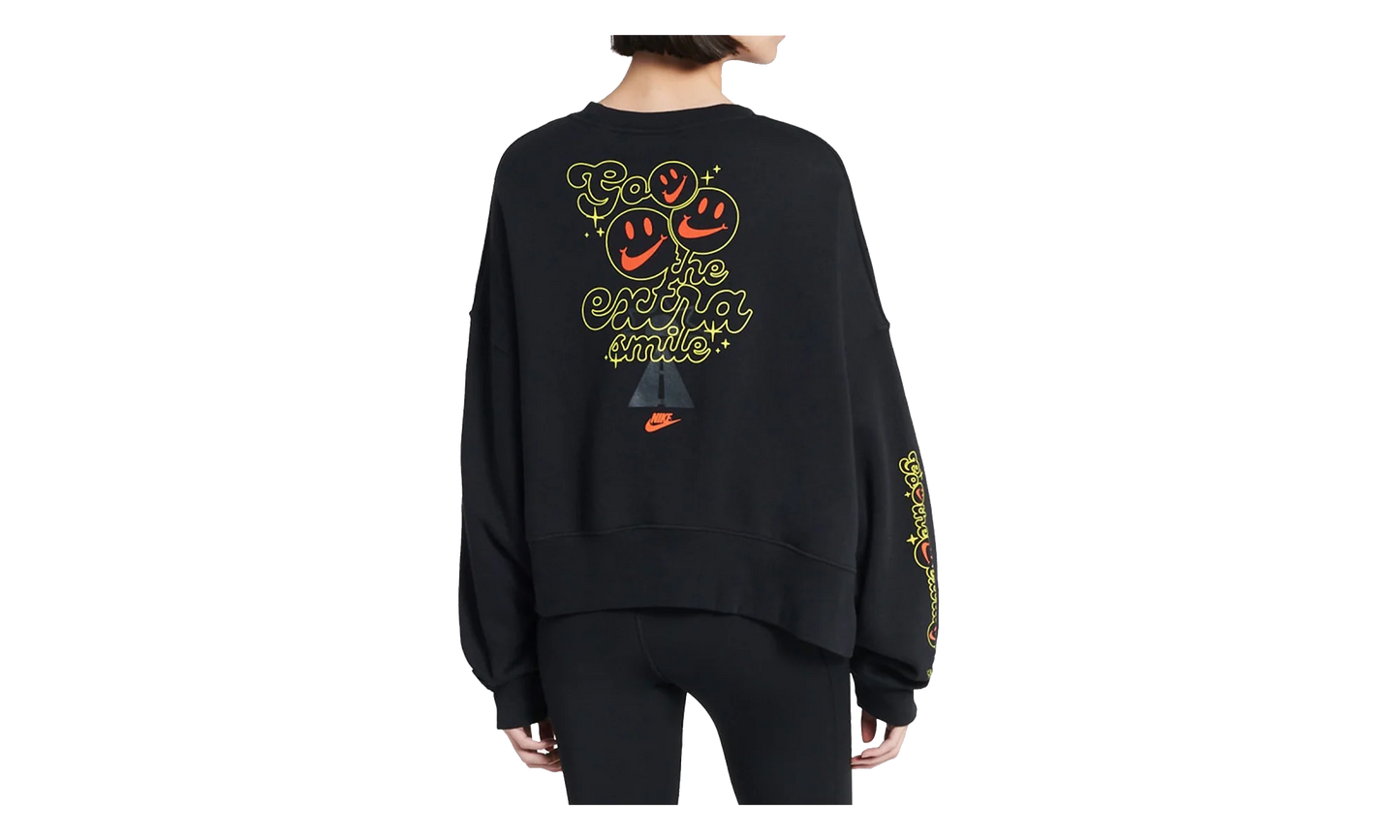 Sportswear Smiley Fleece Sweatshirt WMNS "Black" DQ3543 010