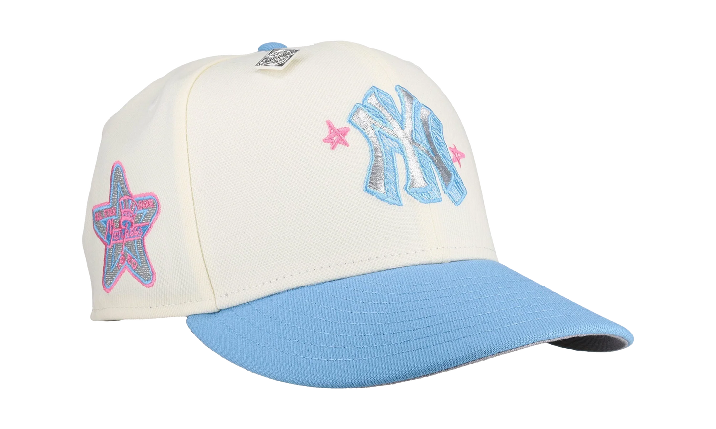 59FIFTY New York Yankees 1960 All Star Game Two Tone Star Fitted Hat "White / Sky Blue / Pink" NE233