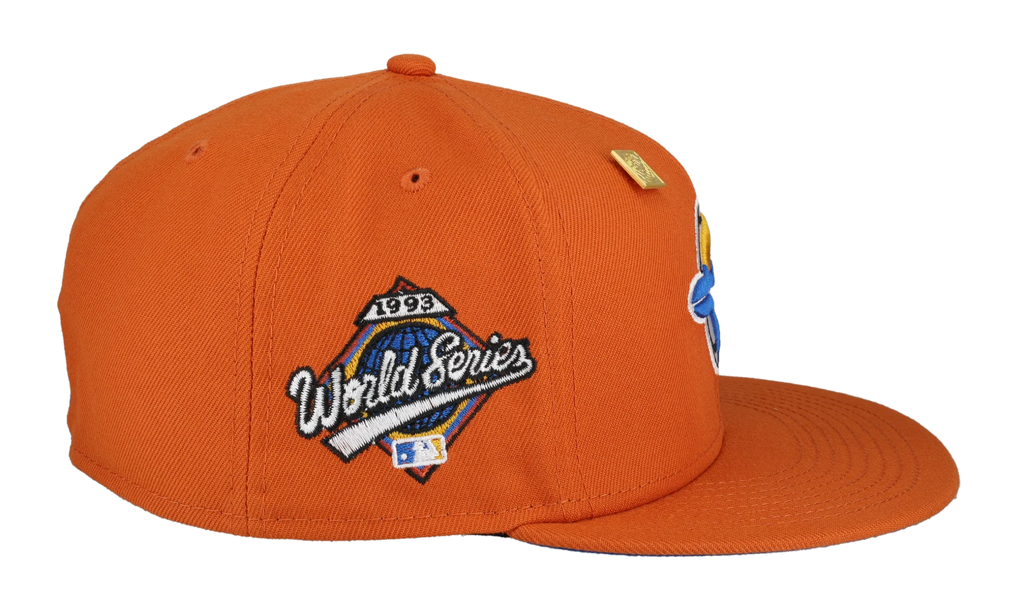59FIFTY Toronto Blue Jays 1993 World Series Patch Fitted Hat "Orange / Blue" 123451292330