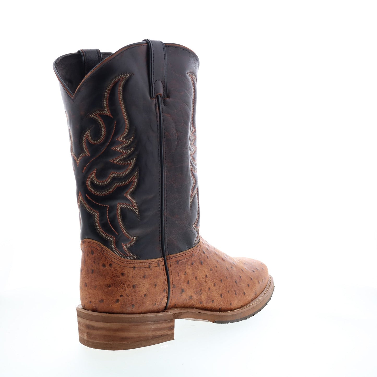 6750 Mens Brown Wide Leather Slip On Cowboy Western Boots