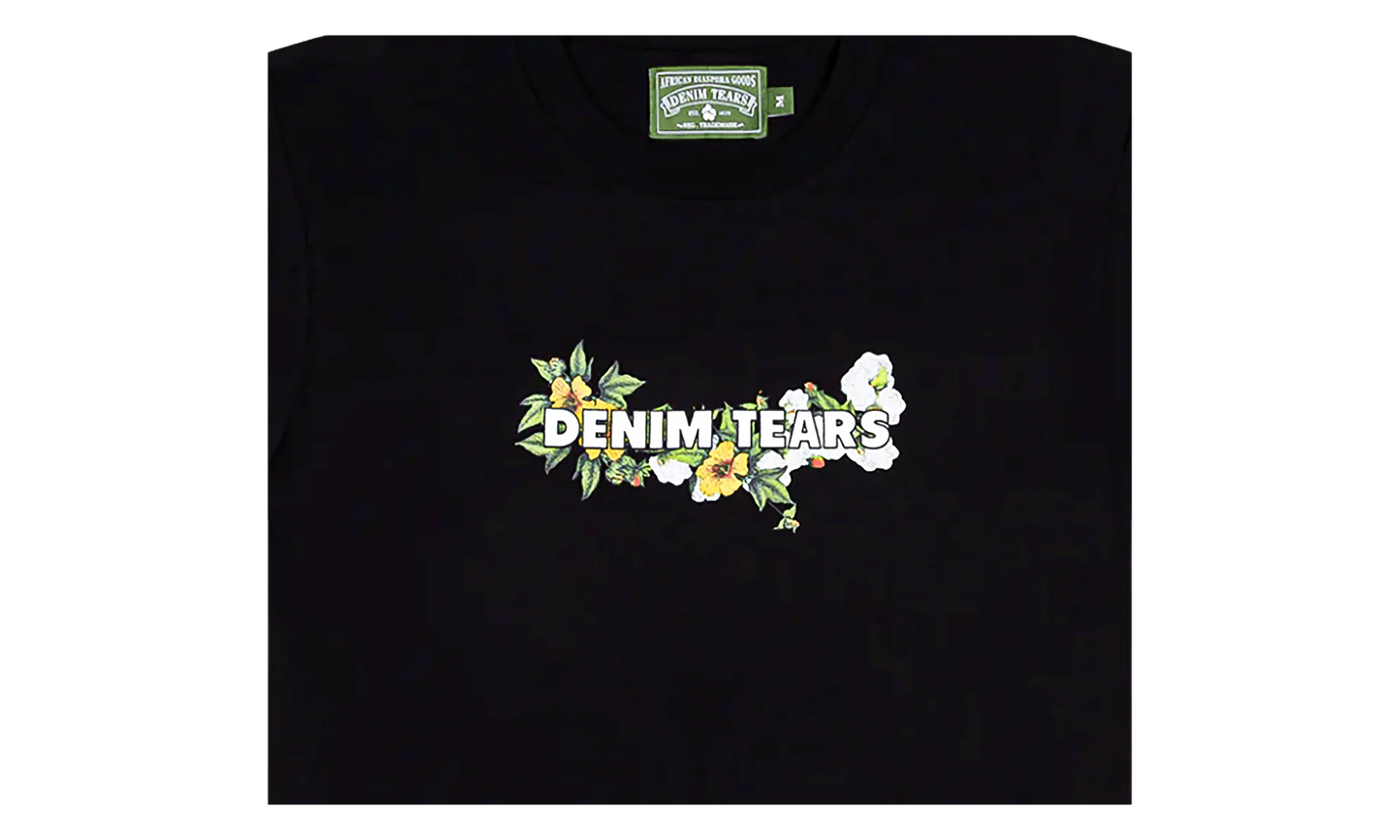 Floral Logo Short Sleeve Tee "Black" DT361