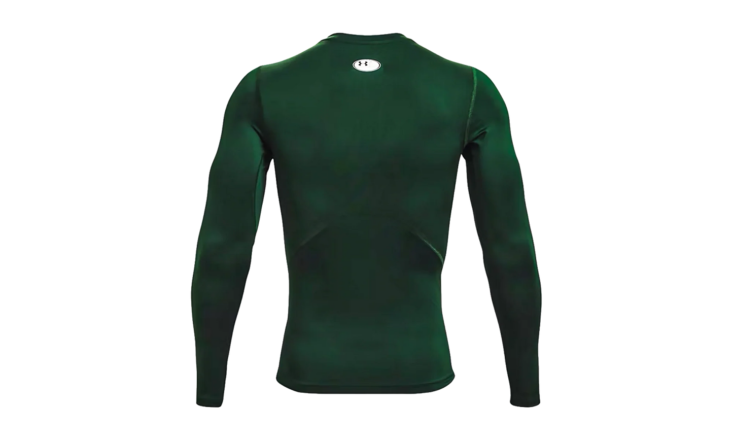 HeatGear Compression Long Sleeve "Forest Green / White" 1361524 301