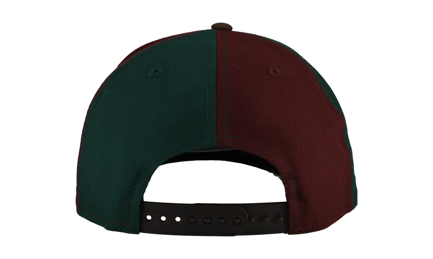 9FIFTY New York Mets Subway Series Pinwheel A Frame Snapback Hat "Black / Dark Green / Brown" NE217
