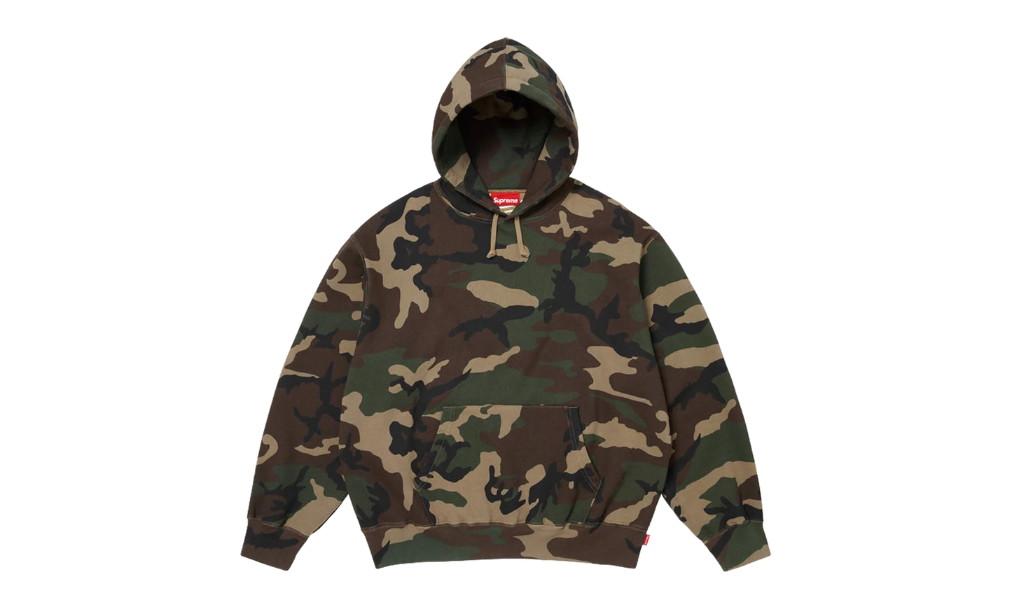 Satin Appliqué Hooded Sweatshirt "SS26 - Woodland Camo" SU27497