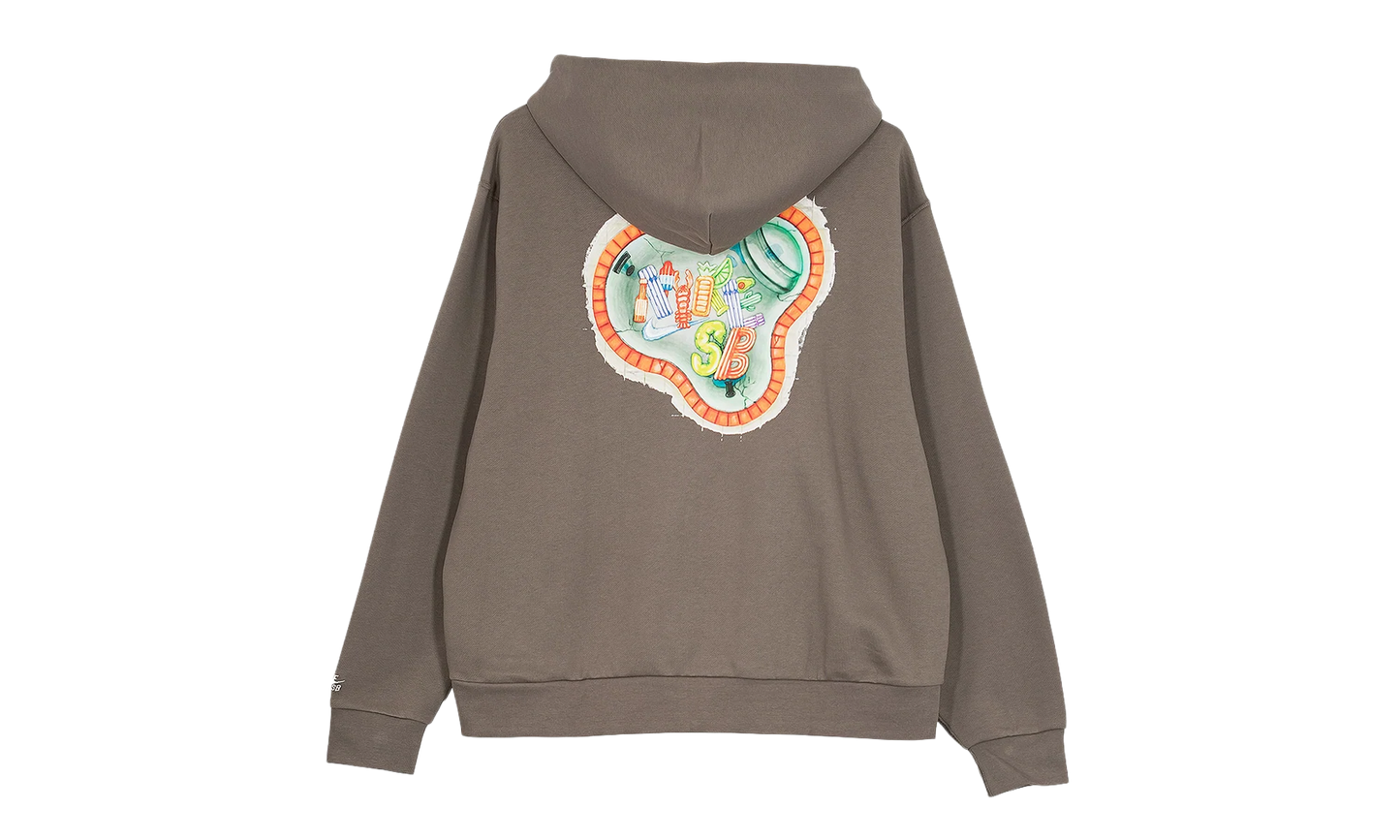 SB Full-Zip Fleece Skate Hoodie "Pool Airs - Cave Stone / White" HJ2898 289