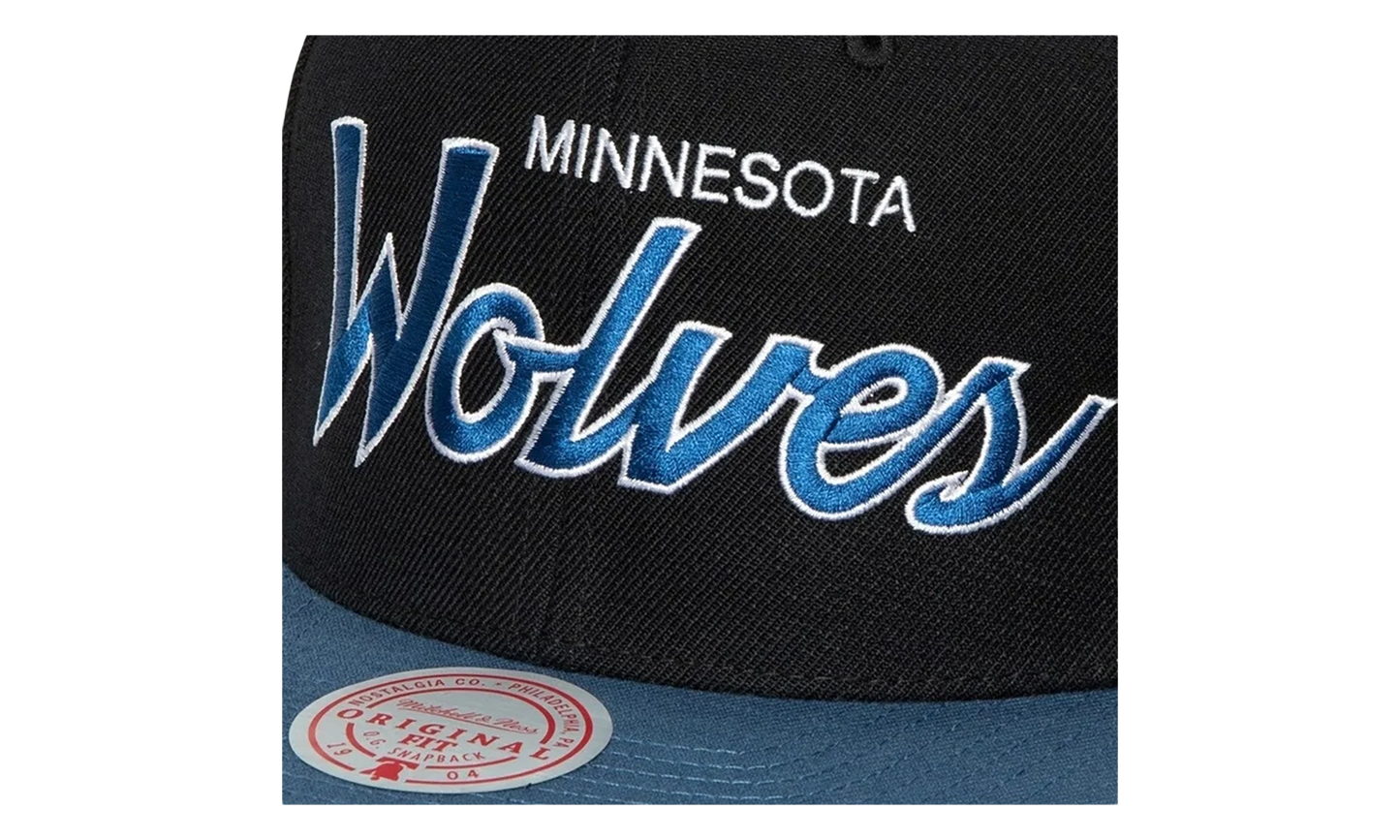NBA Hardwood Classics Script 2.0 Snapback Cap "Minnesota Timberwolves - Black" HHSS3282 MTIYYPPPBLCK