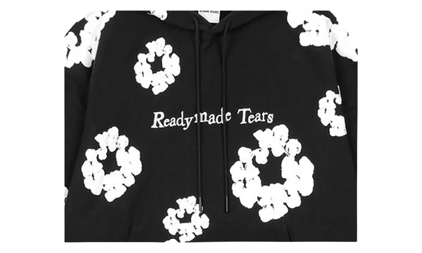 Ready Made Cotton Wreath Hooded Sweatshirt "Black" DT369