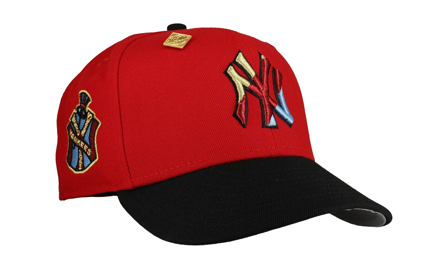 59FIFTY New York Yankees 1951 World Series Diagonal Logo Fitted Hat "Red / Black" NE228