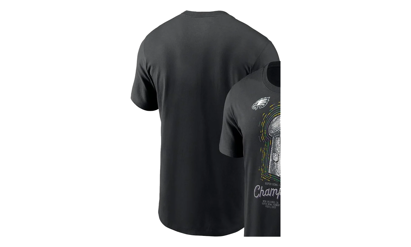 NFL Eagles Super Bowl Lix Champions T-Shirt "Lombardi Trophy - Black" 21466828