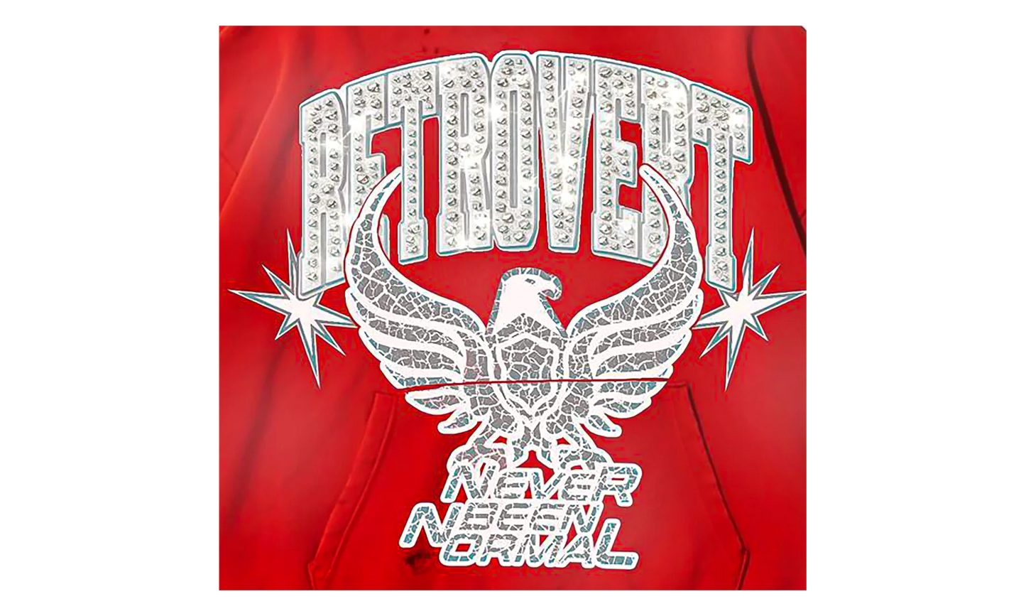 Rhinestone Never Been Normal Hoodie "Red" RET003