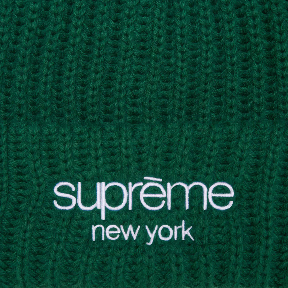 Classic Logo Chunky Ribbed Beanie "FW24 - Dark Green" SU845