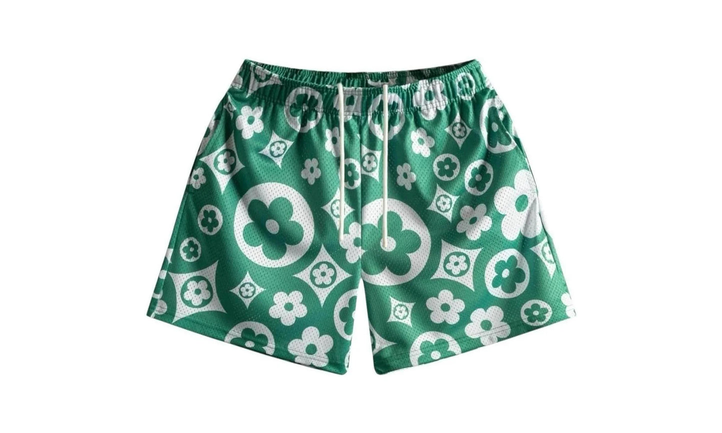 Flower Shorts "Green / White" BS65