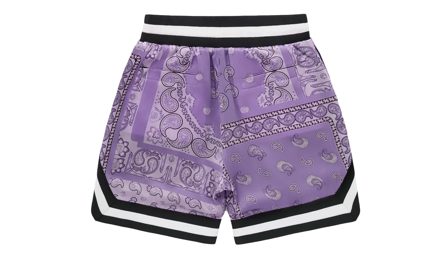 Black Paisley Silk Shorts "Purple" BBKSPSP6305MI Purple