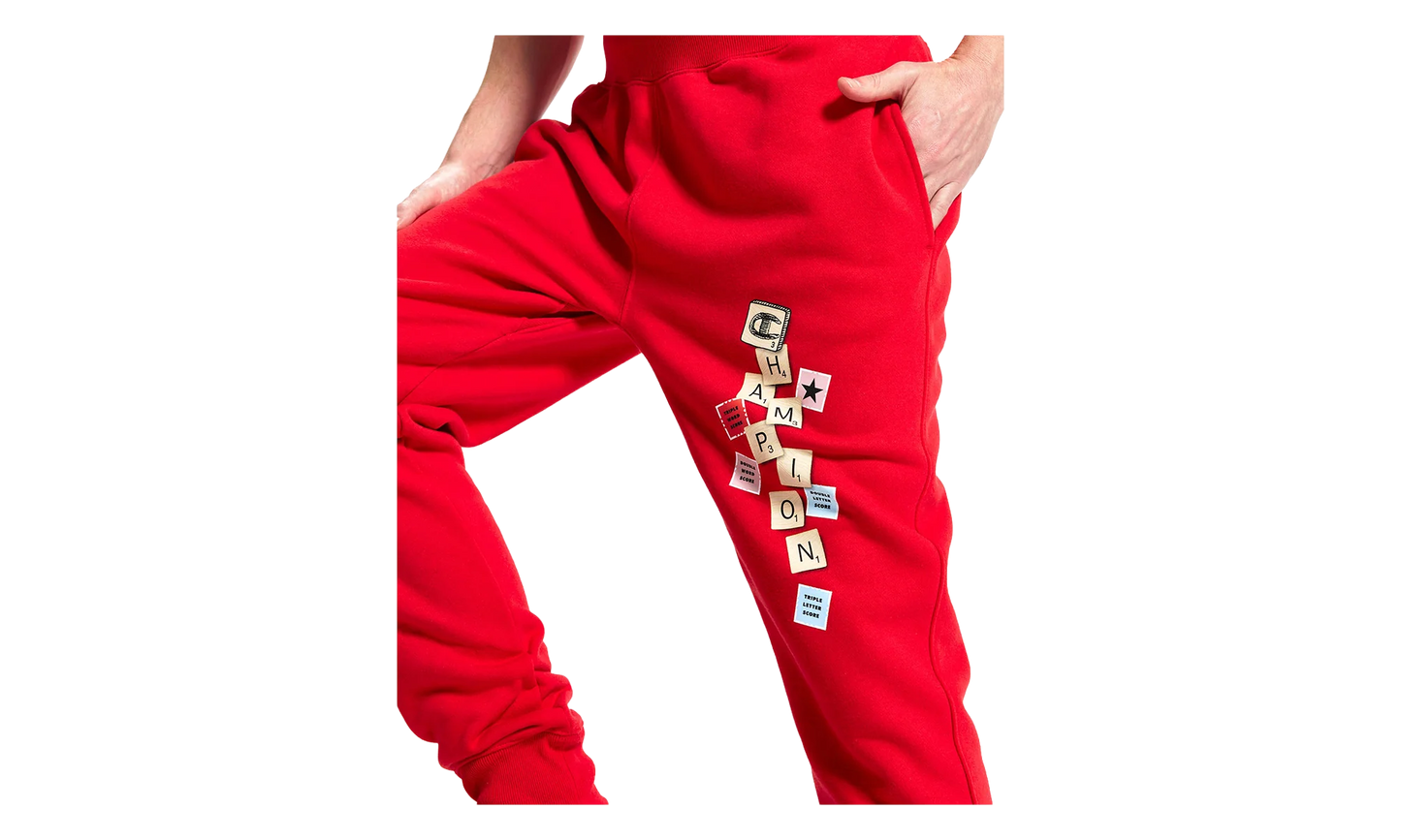 Scrabble Reverse Weave Jogger Pants "Scarlet" P3700 590723040