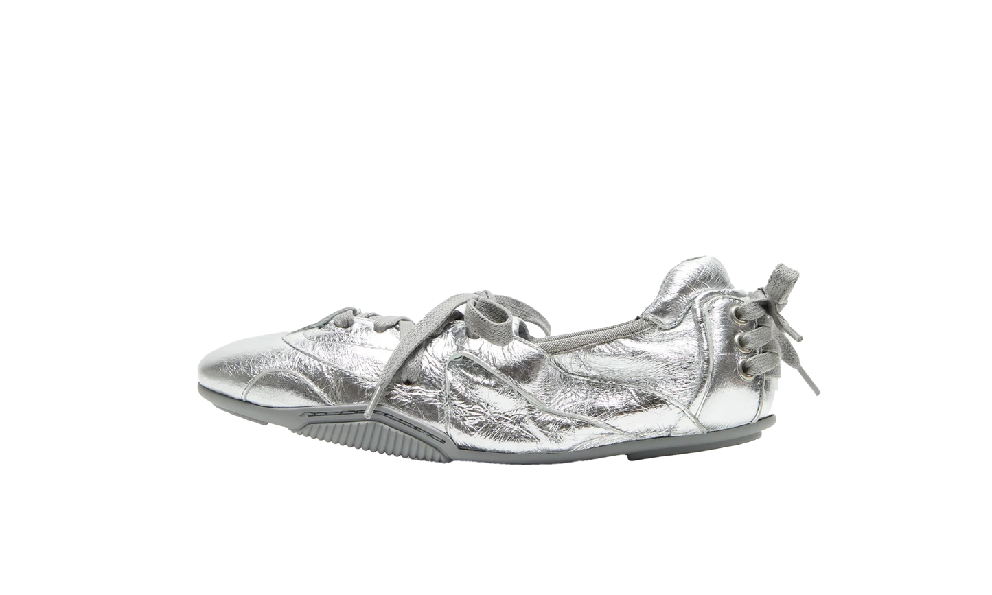 Lace-Up Leather Shoes WMNS "Silver / Grey" FN WN SHOE000998 GREY
