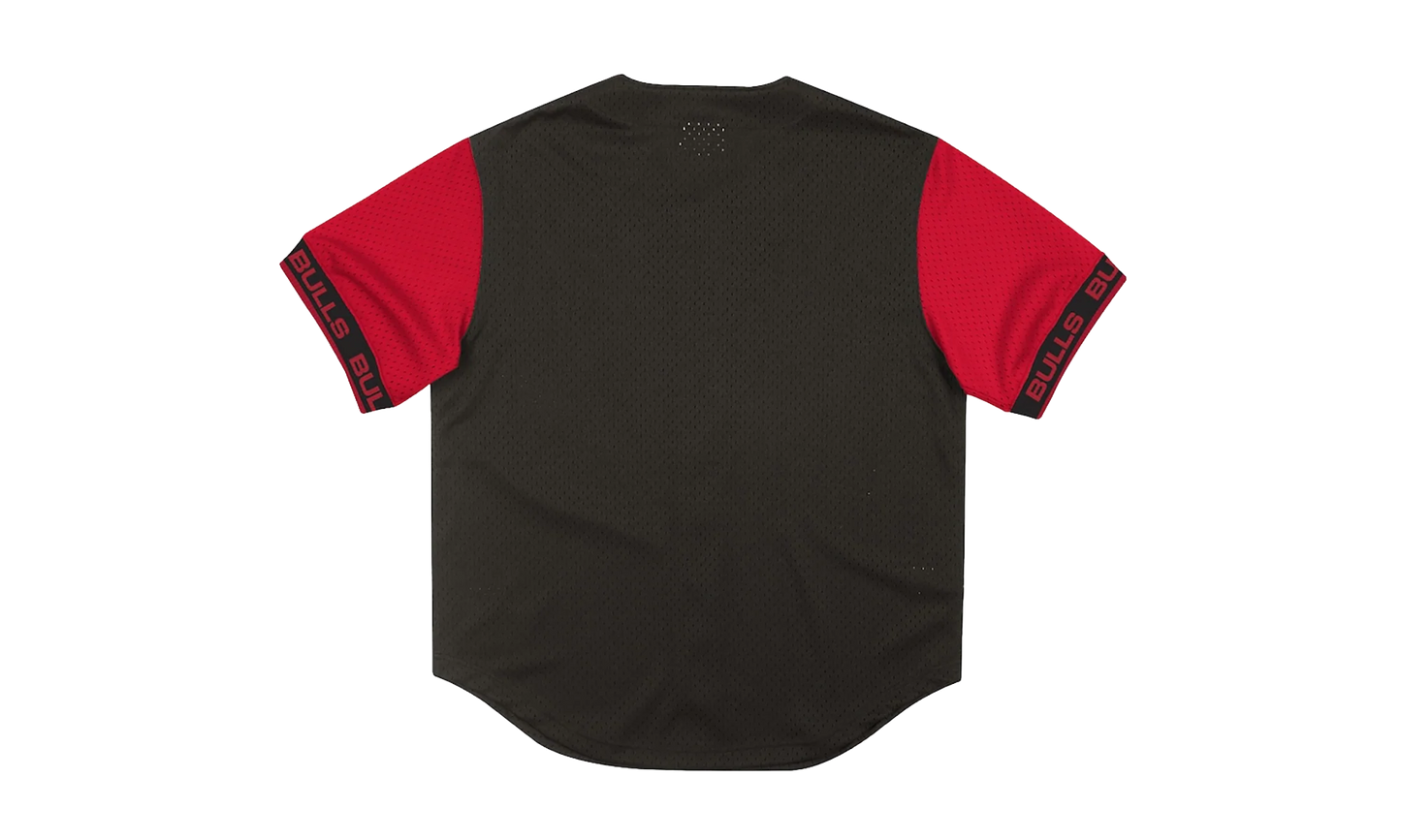 NBA Pure Shooter Mesh Button Front Shirt "Chicago Bulls - Black" MSBFAJ19017 CBUBLCK
