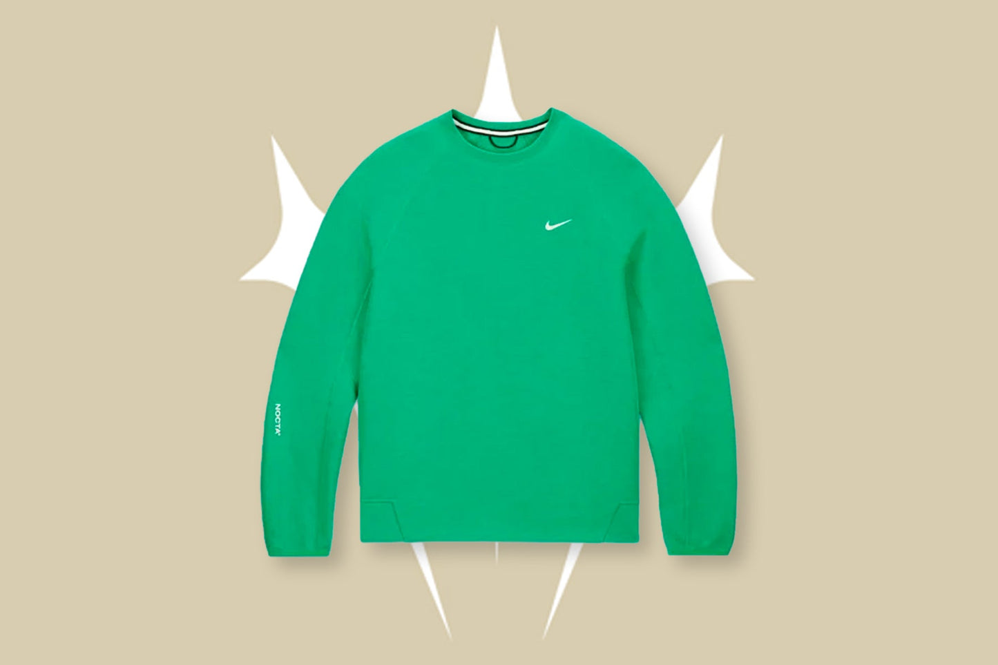 NOCTA Tech Fleece Crew - Stadium Green/Sail
