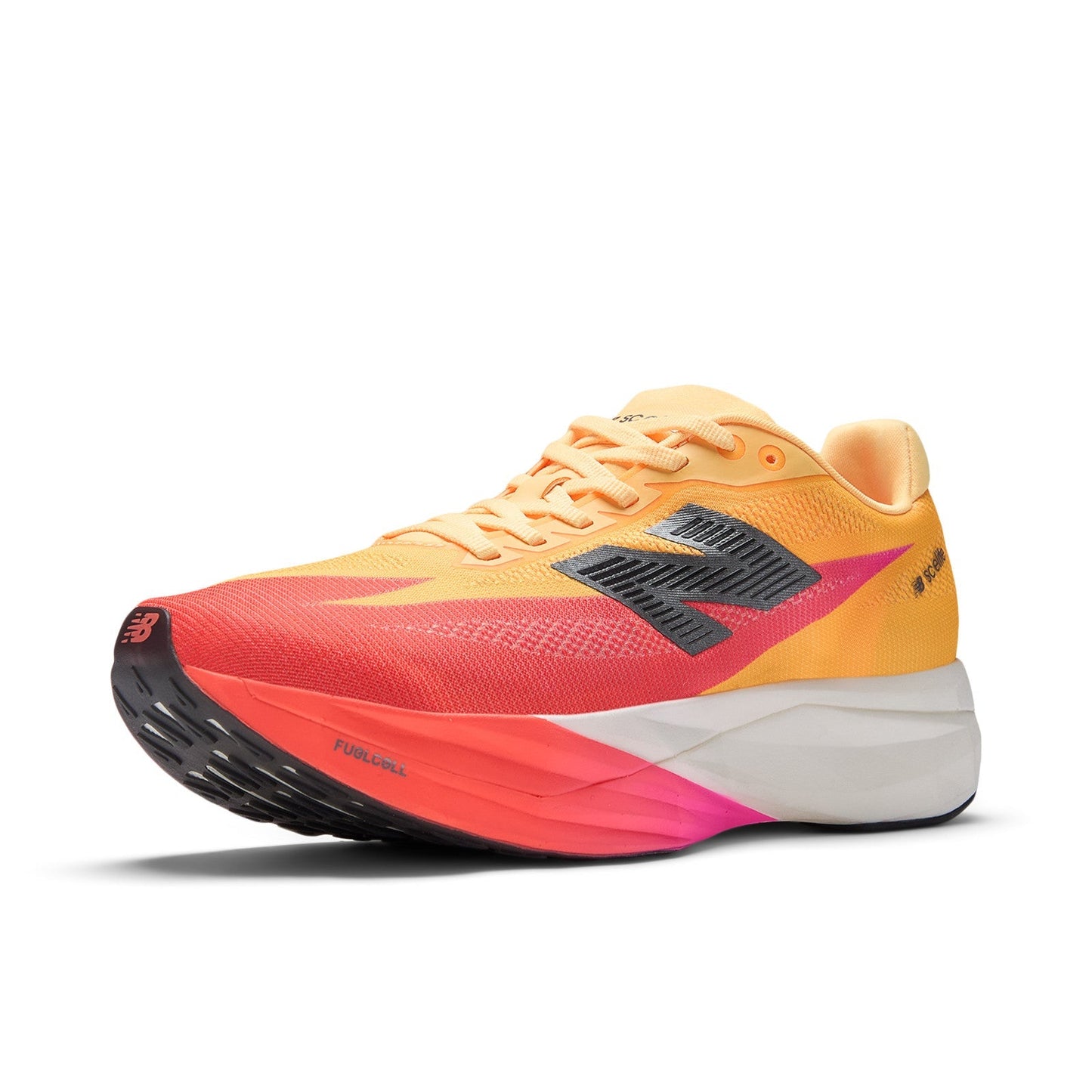 Women's FuelCell SuperComp Elite v5 in Tangerine Heat/White Peach/Pink Heat