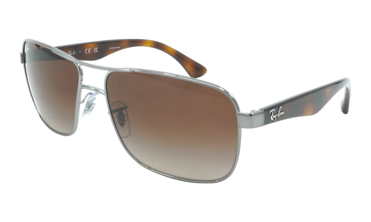 Square Navigator Sunglasses "Gunmetal Tortoise" RB3516-004-13_59