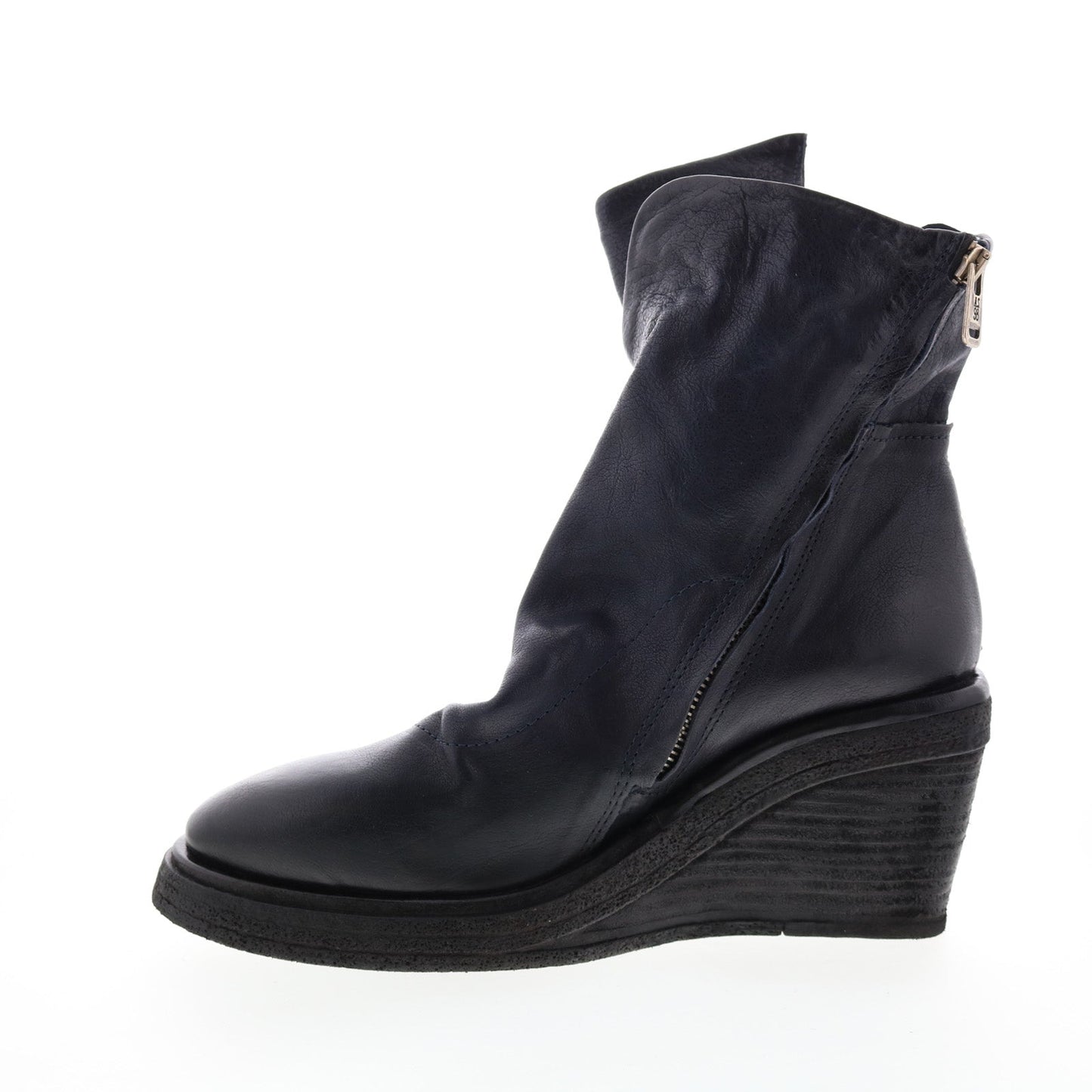 Tremont A30205-201 Womens Blue Leather Zipper Casual Dress Boots