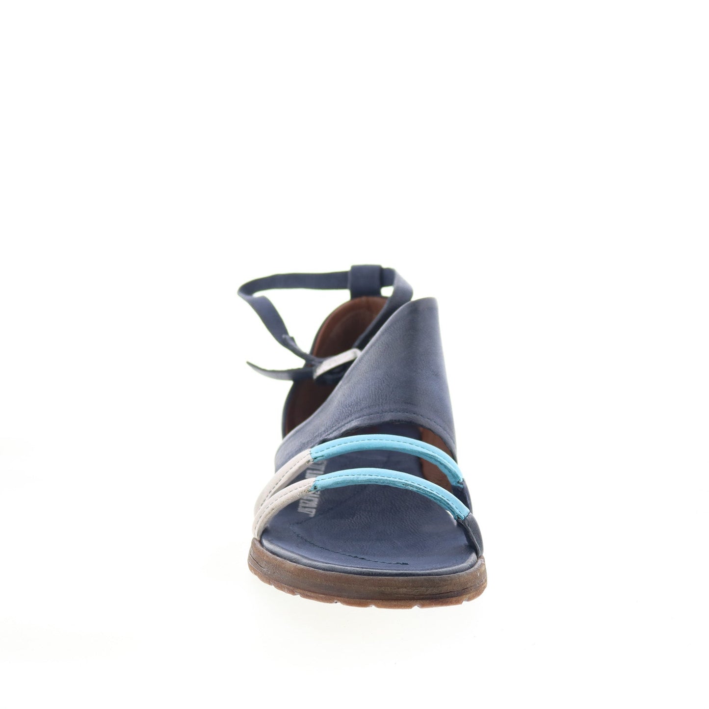 Merv A46005-101-0005 Womens Blue Leather Wedges Sandals Shoes