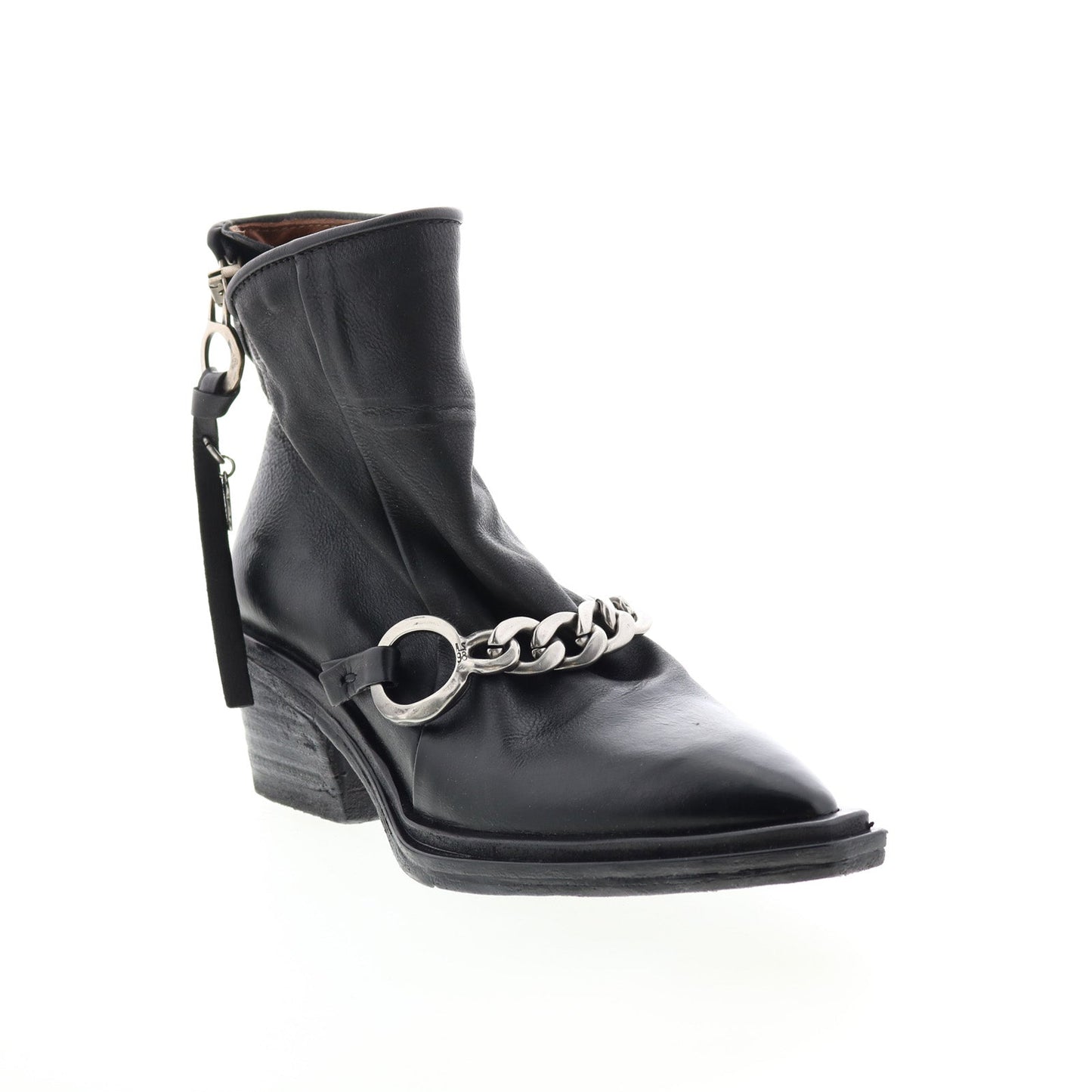 Issla A55204-201 Womens Black Leather Zipper Casual Dress Boots