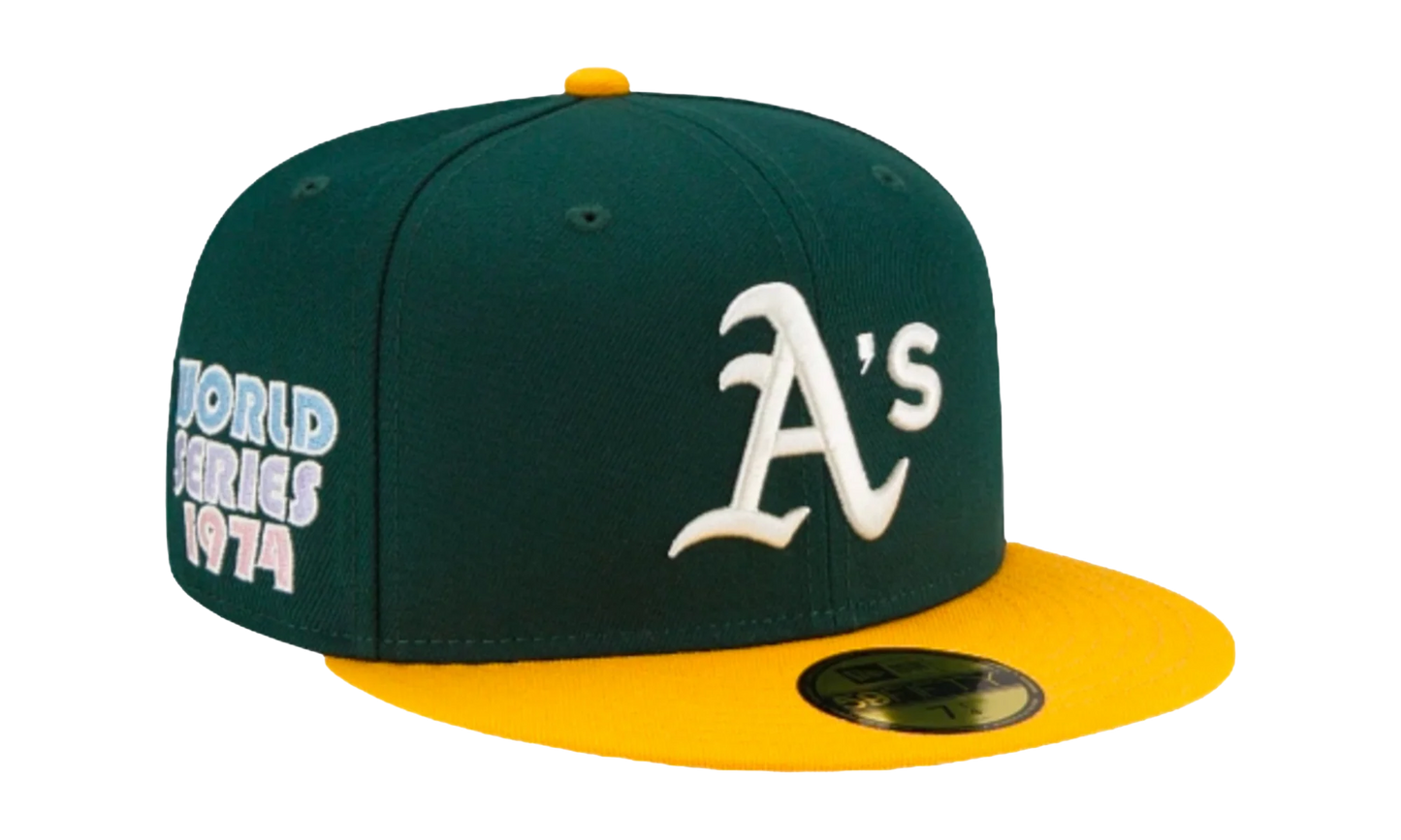 59FIFTY MLB Oakland Athletics Pop Sweat Fitted Hat "Green / Yellow" NE497