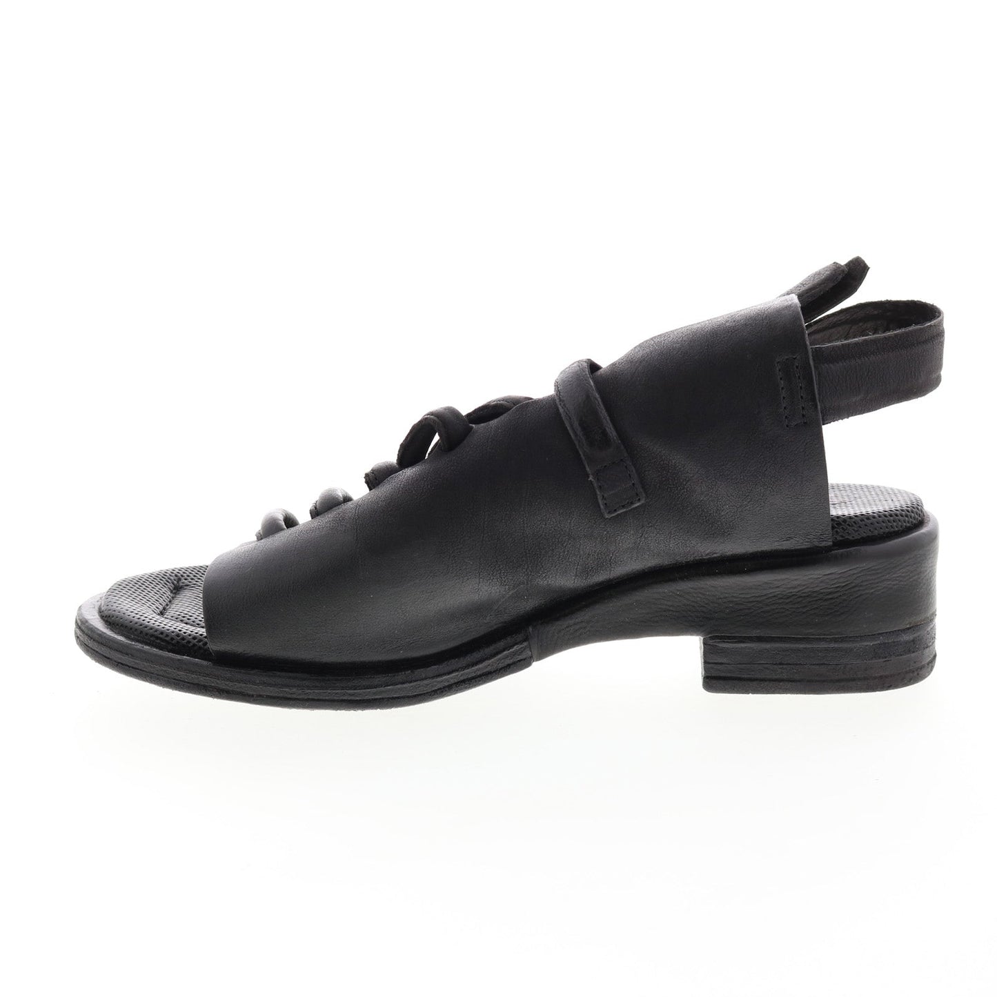 Simmy A70002-101 Womens Black Leather Hook & Loop Strap Heels Shoes
